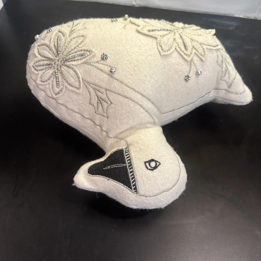 Opalhouse Jungalow Target‎ beaded embroidered Swan-shaped pillow  Christmas